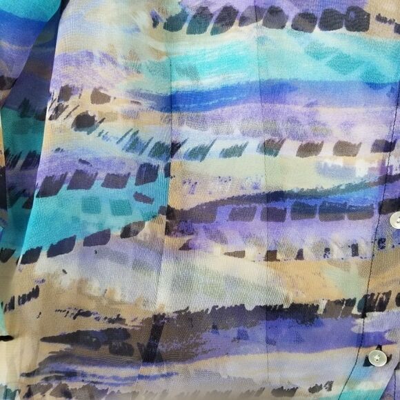 NICOLE 3/4 SLEEVED SEMI SHEER BLOUSE. SZ L - Picture 8 of 14